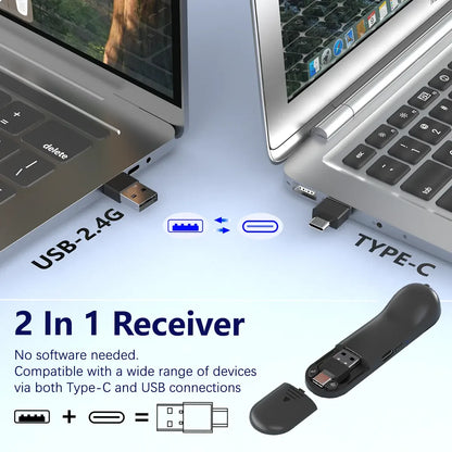Air Mouse for PC/iOS/Android with Touchpad Rechargeable Wireless Presentation for PPT Pointer Bluetooth 2.4G Remote Control