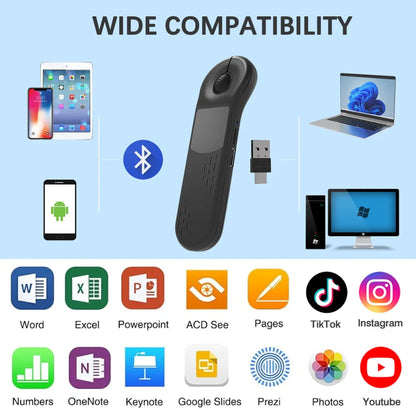 Air Mouse for PC/iOS/Android with Touchpad Rechargeable Wireless Presentation for PPT Pointer Bluetooth 2.4G Remote Control
