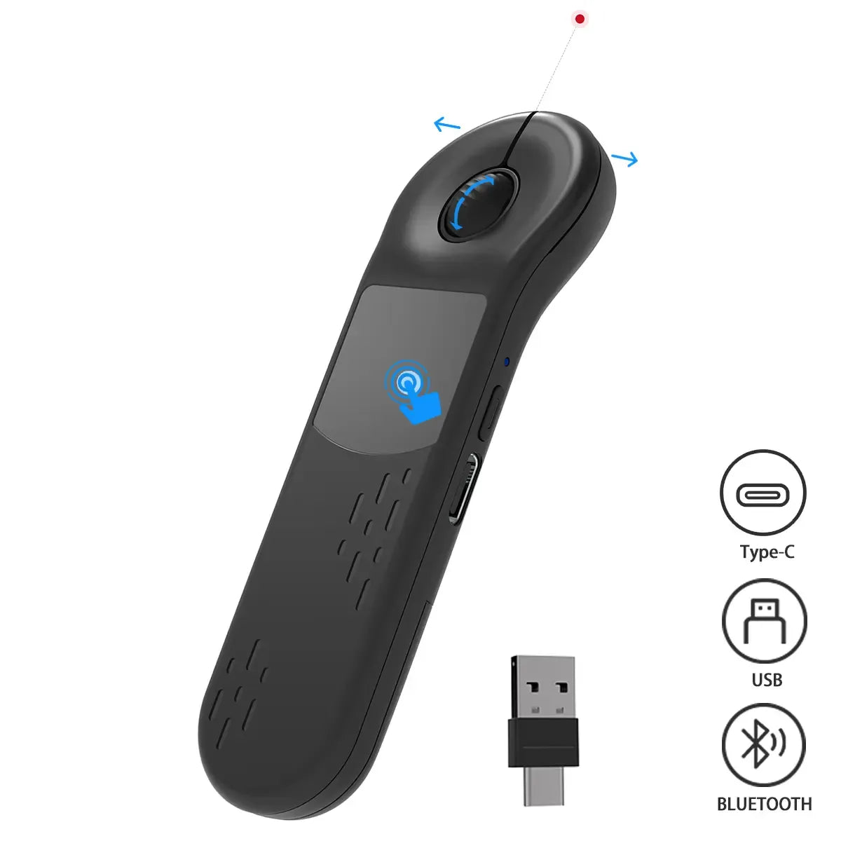 Air Mouse for PC/iOS/Android with Touchpad Rechargeable Wireless Presentation for PPT Pointer Bluetooth 2.4G Remote Control