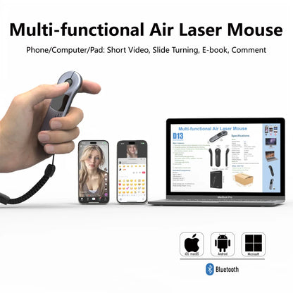 Air Mouse for PC/iOS/Android with Touchpad Rechargeable Wireless Presentation for PPT Pointer Bluetooth 2.4G Remote Control